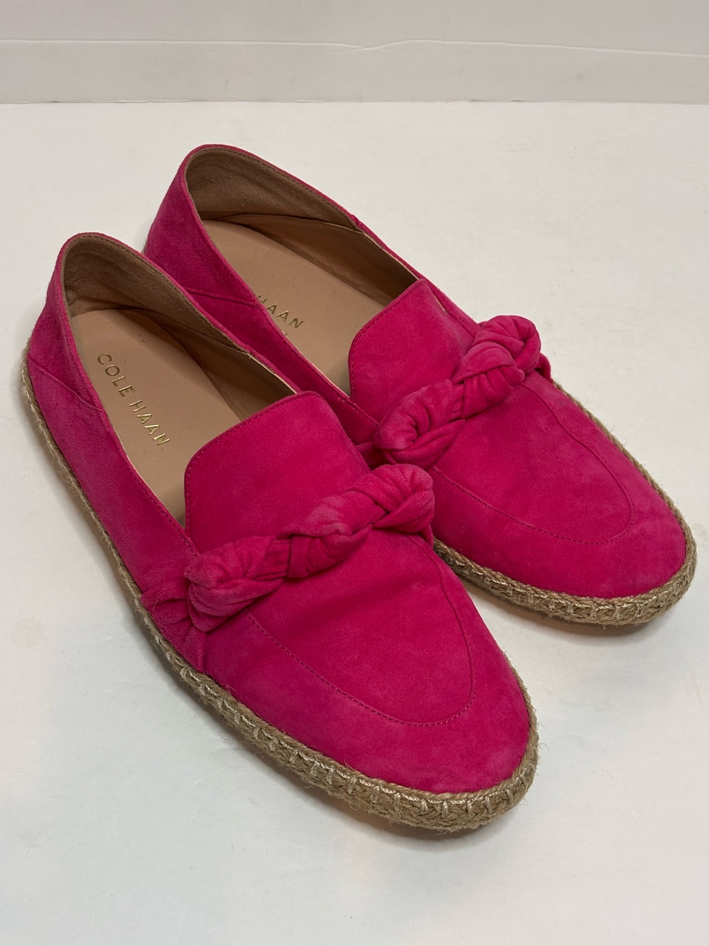 Cole Haan Fuchsia Pink Suede Knot Detail Espadrille Flats 8